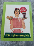 1958 Colorful Food Photo Menu Ford Hopkins Restaurant Coca Cola Ad on Back