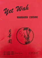 1960's Menu Yet Wah Mandarin Chinese Restaurant San Francisco California