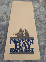 1970's Menu Newport Bay Restaurant Mystery Location