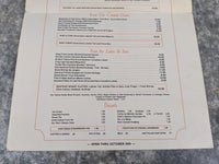 1980's Menu Glen Edith Restaurant Rochester New York Lake Ontario Irondequoit