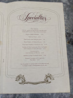 1980's Menu Sazerac Restaurant Fairmont Hotel New Orleans Louisiana