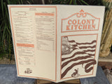 1970's Large Size Laminated Menu Colony Kitchen Restaurant