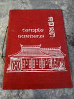 Temple Gardens Chinese Mandarin Restaurant Vintage Menu Mystery Location