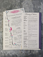 1964 Park Sheraton International Room Service Menu Directory New York City