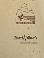 1980's Pear Williams Restaurant Lunch Menu Menlo Park California