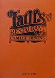 1970's Latif's Restaurant Lunch & Dinner Menu Turlock California