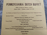 Vintage Menu Pennsylvania Dutch Buffet $3.25 Hershey Estates Parkview Manor