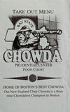 Bay State Chowda Take Out Menu Prudential Center Food Court Boston Massachusetts