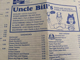 Uncle Bill's Pancake House & Family Restaurants Vintage Placemat Menu New Jersey