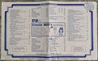 Uncle Bill's Pancake House & Family Restaurants Vintage Placemat Menu New Jersey