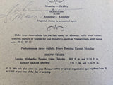 1970s Larry Dixon's Flagship Dinner Menu Union New Jersey Jackie Mason Signed