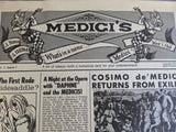 1972 MEDICI'S Restaurant Menu South Plainfield New Jersey Medici Family History