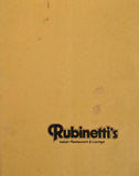 1979 RUBINETTI'S Italian Restaurant & Lounge Menu Warren New Jersey