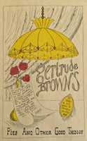 1970's GERTRUDE BROWN'S Restaurant & Pies Laminated Menu Tinton Falls New Jersey