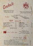 1960's COVINO'S Italian Restaurant Menu South Brunswick New Jersey