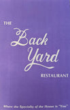 1994 The BACK YARD Restaurant Menu Stone Harbor New Jersey