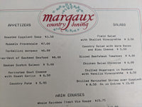 Vintage Menu MARGAUX COUNTRY DINING Restaurant Colts Neck New Jersey