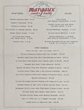 Vintage Menu MARGAUX COUNTRY DINING Restaurant Colts Neck New Jersey