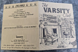 1980's The VARSITY CLUB Restaurant Vintage Mini Menu Fair Haven New Jersey