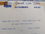 1958 EMERALD LAKE Chalet Lunch Menu Mt. Burgess British Columbia Canada