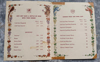 1950's Conley Yankee Pedlar Inn Wine List Menu Torrington Connecticut