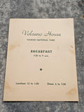 1960 VOLCANO HOUSE Restaurant Breakfast Menu Hawaii National Park Kilauea