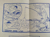 1950's The KNOTTY PINE Restaurant Cartoon Placemat Langford Vancouver Island