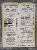1960's The OAK ROOM Restaurant Tall Menu Encino California