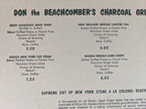 1960's DON The BEACHCOMBER Menu International Market Place Waikiki Hawaii Tiki