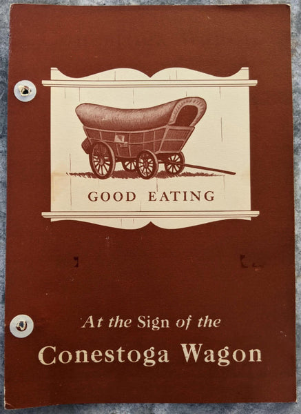 1950's CONESTOGA WAGON Motor Inn Restaurant Dinner Menu Lancaster Pennsylvania