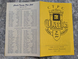 1947 CLARK'S COLONIAL Restaurant 20 Plus Club Program & Menu Cleveland Ohio