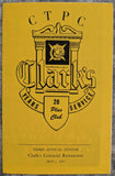 1947 CLARK'S COLONIAL Restaurant 20 Plus Club Program & Menu Cleveland Ohio