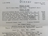 1957 LAKE HOTEL Restaurant Dinner Menu Yellowstone National Park Wyoming