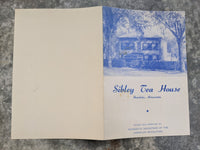 1960 SIBLEY TEA HOUSE Menu Mendota Minnesota Daughters Of American Revolution